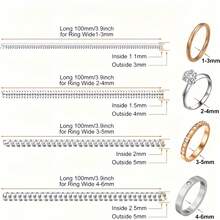 Transparent Invisible Ring, Small Size, Comes With Multi-Functional Transparent Ring Adjustment Tool. The Ring Is Made Of Elastic Material, Size Adjusted By Spring Wire Wrapping. Multiple Sizes Suitable For Different Ring Diameters And Styles, Prevents Ring Slipping. - B - View 5