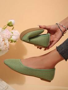 Sepatu Slip-On Kasual Warna Polos Ukuran Besar untuk Wanita, Cocok untuk Aktivitas Luar Ruangan Musim Panas - hijau rumput - View 5