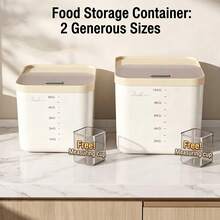 5/10KG Capacity Food Storage Container With Airtight Seal, Moisture & Pest Proof,  Measuring Cup, Suitable For Rice, Grains, Sugar, Flour, Pet Food Storage, Ideal For Kitchen, Home & Commercial Use - View 1