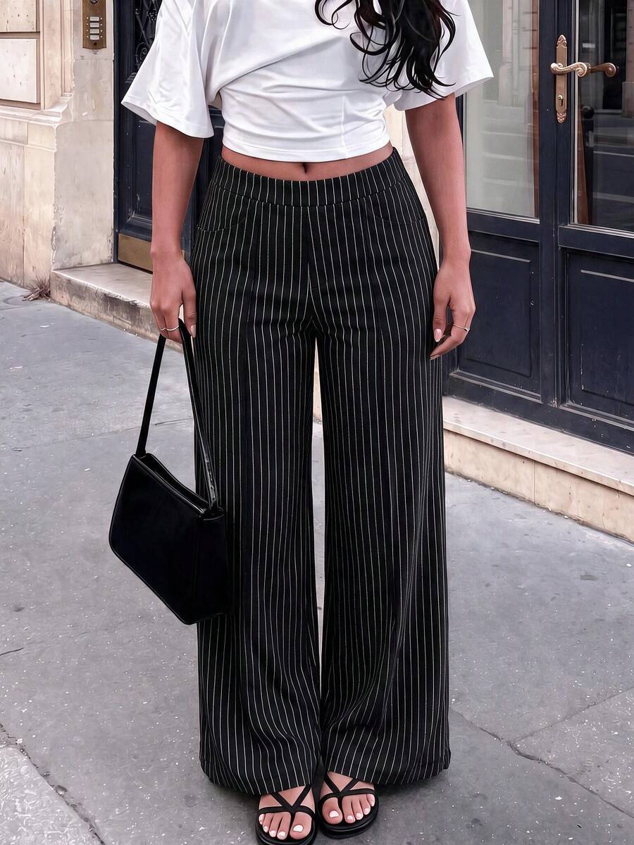 Women Pants - Black and White - View 1