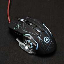 EIGIIS 1 pieza Ratón Gaming con Cable LED, 2400 DPI Ajustable, Retroiluminado, Sensación Mecánica, Adecuado para Computadora PC - Multicolor - Ver 13