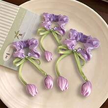 Tulip Bow Corset, Sweet Flowing Ribbon Hair Accessory Hair Tie, Fresh And Elegant Colors Effortlessly Create A Sweet And Ethereal Atmosphere, Suitable For Girls And Women, Perfect For Daily Outings, Dates Or Various Fresh Style Events - Multicolor - View 5