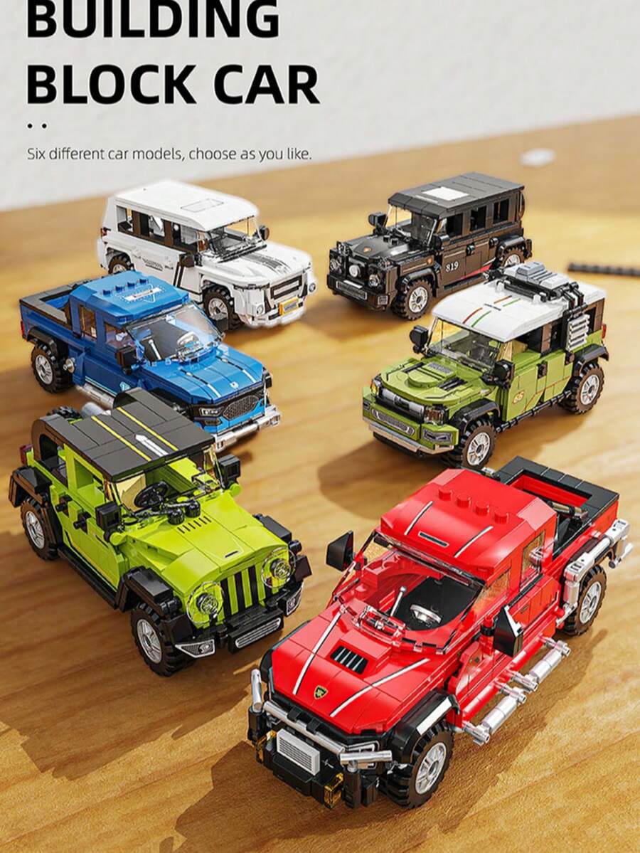 324+ قطعة مجموعة مكعبات بناء سيارات دفع رباعي فاخرة عالمية شهيرة Speed Champions (1:64) مكعبات تجميع/Raptor Pickup/Defender 90/Land Cruiser/Hilux/MB-G500/نموذج سيارة رياضية للعرض ديكور مكتبي مثالي/هدية للأولاد/هدية عيد الميلاد - متعدد الألوان - مشاهدة 1