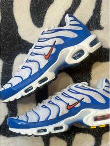 Nike Men Casual Athletic Shoes - White and Blue Color-blocking - View 5