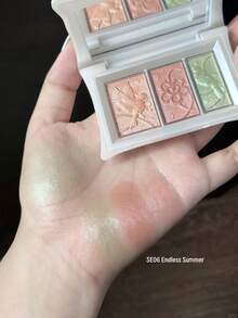chéeryep Pillow Gem 眼影 SE06 5.5g，3色夢幻眼影盤，鑲寶枕頭設計搭配3D浮雕，柔霧與閃耀妝效，自然水光感，持久不易褪色，防暈染，適合初學者，禮物首選 - SE06 - 查看 4