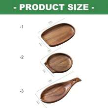 1 Acacia Wood Spoon Rest – Heat-Resistant Kitchen Utensil Holder For Stovetops; Suitable For Ladles, Spatulas, Brushes, Scrapers, And Other Cooking Tools - Brown - View 6