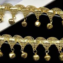1/3/10Yards Gold Bell Tassel Ribbons, Suitable For Latin Dance Costumes, Stage Performance Outfits, DIY Sewing Lace Fabric Accessories Clothing Decoration - Multicolor - View 7