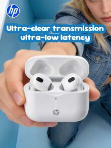 HP Wireless Bluetooth Earphones, 5.3 Auto Pairing, Gentle Milk Tea Color, Up To 30 Hours Playtime, With Microphone, Suitable For IPhone, Android, Gaming & Music, Ideal Holiday Gift - View 2
