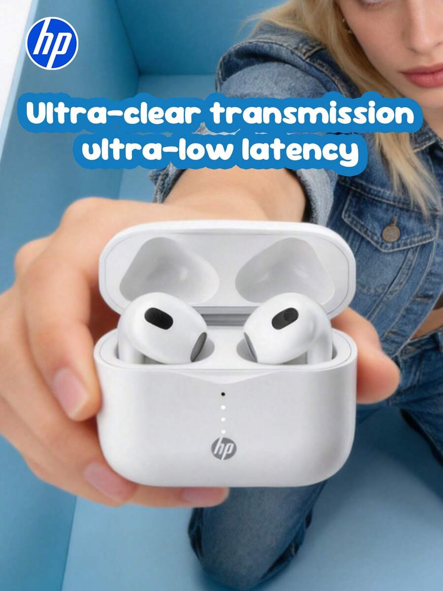 HP Wireless Bluetooth Earphones, 5.3 Auto Pairing, Gentle Milk Tea Color, Up To 30 Hours Playtime, With Microphone, Suitable For IPhone, Android, Gaming & Music, Ideal Holiday Gift