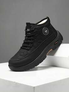 2026 Winter New Men's Snow Boots, Plus Size, Multi-Color, Outdoor Sports Men's Shoes, Thermal Lined, Cold-Resistant - Black - View 6