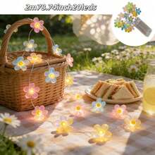 1 buah Lampu Hias Bunga Daisy 20 Lampu, Lampu Peri Warna-warni, Karangan Bunga LED Dekoratif Bercahaya Putih Hangat, Lampu Ambient Bertenaga Baterai, Cocok Untuk Kamar Tidur, Jendela, Ruang Makan, Pernikahan, Ulang Tahun, Natal, Pesta, Dekorasi Rumah Liburan - MultiWarna - View 10