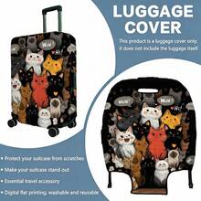 1PC / Flat Print Design / Luggage Protector Cover (Only Luggage Protector Cover, Luggage Not Included) / Suitable For 20 To 28 Inch Luggage / Made Of Thickened Fabric / Essential Accessory For Your Travel And Checked Luggage. - Multicolor - View 20