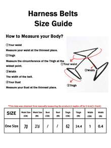 1pc Fashion Women Garter Harness Belt Adjustable Elastic Strap For Halloween Parties & Festivals - Black - View 3