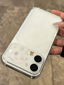 DIY貼紙手機殼 可愛熊、雪人、樹插圖貼紙 透明手機殼 相容 iPhone 18 Pro Max 18 Pro 17 Pro Max 17 Pro 17 16 Pro Max 16 Pro 16 15 Pro Max 15 Pro 15 14 Pro Max 14 Pro 13 Pro Max 12 Pro 12 11 女生創意貓耳透明防震保護殼 - 磨砂白 - 查看 2