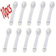 10pcs White Safety Cabinet Lock Safety Protection Drawer Door Cabinet Lock Plastic Door Lock - A - View 4