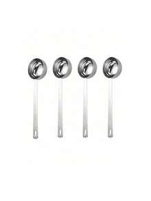 1/2/4pcs 304 Stainless Steel Measuring Spoons With Hanging Hole Long Handle Coffee Scoop, Protein Powder Gram Spoon, Kitchen Baking Seasoning Spoon - Silver - View 11