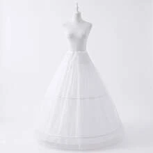 1pc Women's Bridal Gown Accessory, A-Line Tulle Petticoat With 3 Hoops, 1 Layer Stiff Mesh, Elastic Waistband, Suitable For Halloween And Autumn Wear - White - View 6