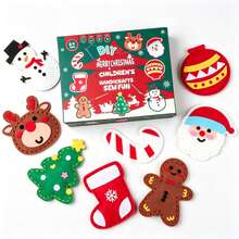 DIY Christmas Felt Sewing Kit, 8 Pack Hand-Sew Craft Ornaments With Random Color Needles, Random Color Sewing Thread & Random Color Bead Chains, Ideal Holiday Gift For Boys Girls - Multicolor - View 7