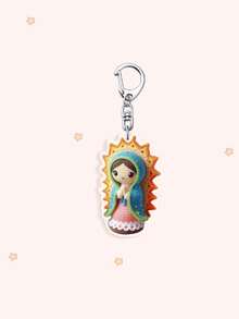 1/6pcs Keychain Set Mary Backpack Charm Unisex Couple Charm Commemorative Gift Car Keychain Blessing And Grace Believer Gift Daily Use Religious Souvenir Ramadan Baptism Wedding - Multicolor - View 9