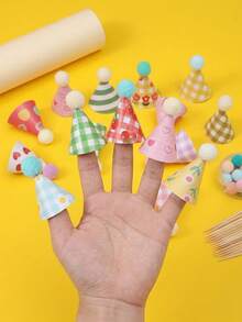 60/30/15/1pc Mini Birthday Hat, Cartoon Cute Hat Decor, Birthday Gift, Easter Gift, Random Color, Suitable For Holiday Celebrations, Family Gatherings, Camping, Birthday Parties, Tea Parties, Weddings, Home And Office Parties - A - View 1