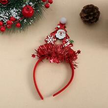 1pc Santa Claus Colorful Striped Headband, Christmas Tree Shaped Atmosphere Prop, Suitable For Holiday Party Makeup Ball Hair Accessory - Multicolor - View 4