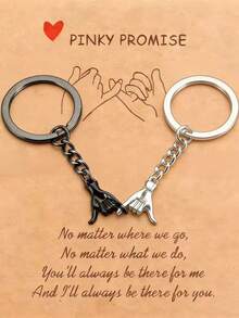 Couple Gift Valentine's Day Gift Best Friend Couple Keychain 1st Anniversary Christmas Birthday Gift With Card - Silver - View 5