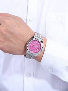 RICECGO A Men's Business-Style Stainless Steel Watch That Showcases A Gentleman's Unique Taste When Worn For Everyday Business Occasions; Makes A Great Gift - Silver - View 6