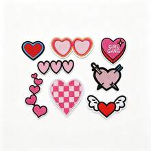 8Pcs Cute Heart Iron On Embroidered Patches - Multicolor - View 8
