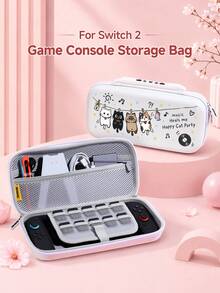 Xingji, 1pc Cartoon Cat Graffiti Pattern Game Console Protective Case, Suitable For Switch2 (2025)/Switch OLED/Switch Console, Made Of Soft TPU Material Soft Shell/Hard Shell, Universal Storage Bag, No Disassembly Required, Anti-Drop Anti-Dust, Ideal Gift Compatible With Switch Gamers - View 7