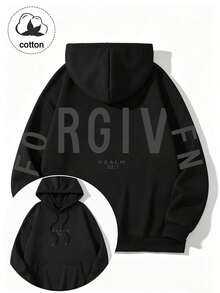 "Forgiven" Themed Graphic Sweatshirt (Christian/Jesus/Prayer Elements) - Women's Long-Sleeve Casual Sweatshirt For Autumn/Winter - Black - View 5