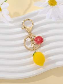 2 buah Gantungan Kunci Tas Bentuk Buah Lemon & Jeruk Bali yang Kreatif dan Lucu, Cocok Sebagai Hadiah untuk Teman - Set Gantungan Kunci - View 3