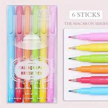 1 Set (6pcs/Set) Macaron Color Gel Pens, 0.5mm Ultra-Fine Tip, Quick-Drying Water-Based Ink, Comfortable Grip, Suitable For Drawing And Art Projects - Random Color and Style - View 11