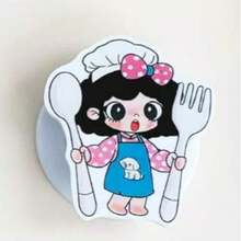Kawaii Cartoon Girl Magnetic Phone Grip Holder, Cute Anime Chibi Girl Acrylic Rotatable MagSafe Phone Socket, Funny Character Foldable Phone Stand For Girls - Multicolor - View 9