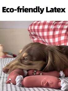 1pc Dog Pet Toy, Dog Puzzle Toy, Training Toy, Chewing Stick, Dog Chew Rope Toy, Latex Material, Boredom Relief Self-Entertainment Gadget, Suitable For Large, Medium And Small Dogs - Multicolor - View 2