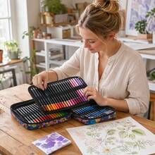 120pcs Colored Pencils For Adult Coloring Books, Oil-Based Lead, With Zipper Storage Box Set - 120-color Oil-based Colored Pencils - View 6