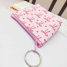 Floral Pattern Small Wallet, Coin Purse, Heart Bow Design Fresh Style Small Wallet, Fashionable Versatile Handheld Small Bag - Multicolor - View 4