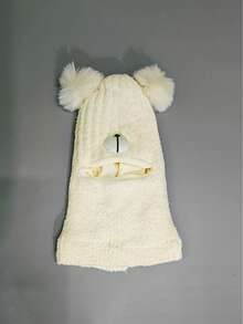 Baby Hat Scarf One-Piece Autumn/Winter Infant Hooded Hat Unisex Ear Protection Mask Pullover Hat - Multicolor - View 9