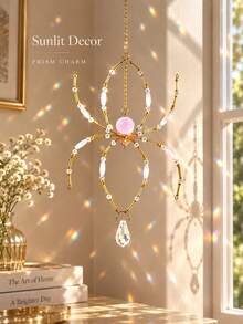 Handmade Beaded Spider Suncatcher, Pink Crystal Spider, Can Be Hung On Windows, Gardens, Suitable For Indoor And Outdoor Backyards, Ceilings And Room Home Decor, Halloween Gift - Multiple Styles - View 4