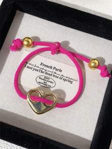 Vibrant Color, Unique Design Seashell Strawberry Heart Smiling Face Beaded Elastic Bracelet Adjustable Wristband, Suitable For Daily, Party, Wedding Wear, Gift For Friends - Multicolor - View 10