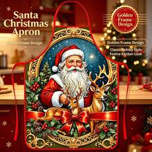 Christmas Santa Claus Decorative Apron, Waterproof Home Christmas Decoration Apron - Multicolor - View 7