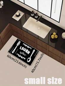 SANJIANGDI 1pc Simple Line Drawings Of Tableware Pattern Mat, 3.5 Mm Soft Rubber That Absorbs Water And Is Easy To Clean. Suitable For Corridors, Bathrooms, Living Rooms, Outdoor Door Mats, And Toilets. Useable Throughout The Year And For Various Holidays. - Multicolor - View 19