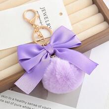 1pc Bowknot Keychain Pendant, Bag Charm, Cute Phone Charm, Women's Keychain Accessory - Multicolor - View 1