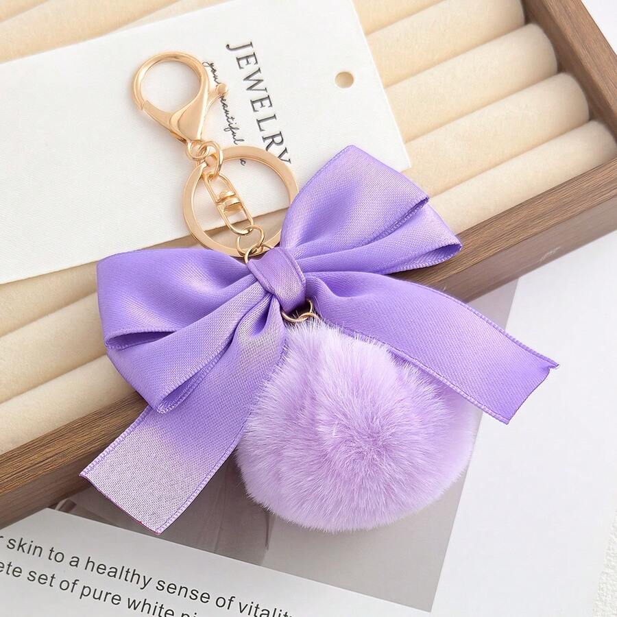 1pc Bowknot Keychain Pendant, Bag Charm, Cute Phone Charm, Women's Keychain Accessory - Multicolor - View 1