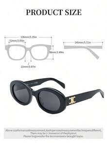 Celine Black Oval Frame Women's Glasses, UV Protection, Fashion Beach Summer Style - Black - View 8