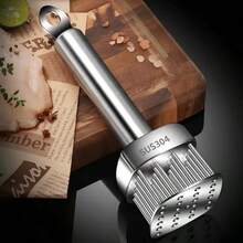 304 Stainless Steel 24-Needle Meat Tenderizer With Built-In Spring Automatic Rebound Baffle, Tail Hanging Hole Design, Stainless Steel Meat Tenderizer Hammer, Suitable For Steak, Beef, Pork, Chicken And Poultry, Ideal For Home Kitchen And Restaurant - Multicolor - View 3
