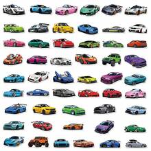 50pcs New Cool Sports Car Racing Graffiti Stickers For Helmet, Phone Case, Luggage, Skateboard, Tablet - 100 - View 3