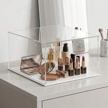 Transparent Luxury Cosmetic Display Box - Elegant High-Transparency Cosmetic Storage Box - Acrylic Cosmetic Collection Display Box - Multi-Functional Modular Storage Box - Vanity Cosmetic Exclusive Dust-Proof Decorative Collection Box - White Background - View 1