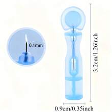 100pcs Ultra-Thin Closed Comedone Extraction Needles, Disposable Blackhead And Closed Comedone Removal Needles, Pimple Squeezing Needles, Closed Comedone Cleaning Set - Baby Blue - View 7