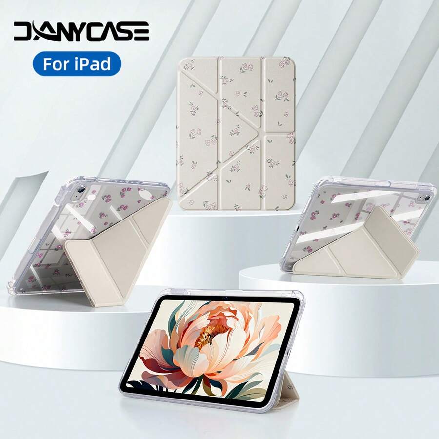 DANYCASE Y-Fold 保護殼，高透明壓克力材質，相容 iPad (A16) 11 吋第 11 代、10.9 吋第 10 代、Air 8 (M4) 11 吋 2026、10.2 吋第 7 代/第 8 代/第 9 代、Pro 11 2020-2022、Air 7/6 (M3/M2) 11 吋