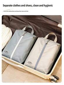 Waterproof Oxford Fabric Shoe Organizer With Dual Compartments, Portable Travel Storage For Footwear - Multicolor - View 3